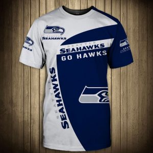 Seattle Seahawks T-shirt 3D "Go Hawks"Short Sleeve