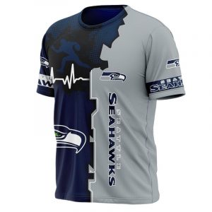 Seattle Seahawks T-shirt graphic heart ECG line